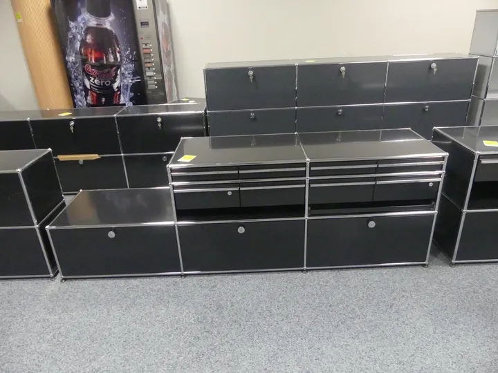 USM Haller - Sideboard, schwarz Maße in cm ca. 225 x 55 x 75